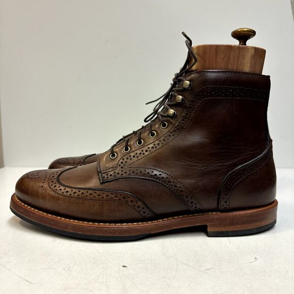 WORN TWICE Rancourt & Co. Wingtip Brogue Derby Boot Chromexcel Maine USA 8 D main image 9